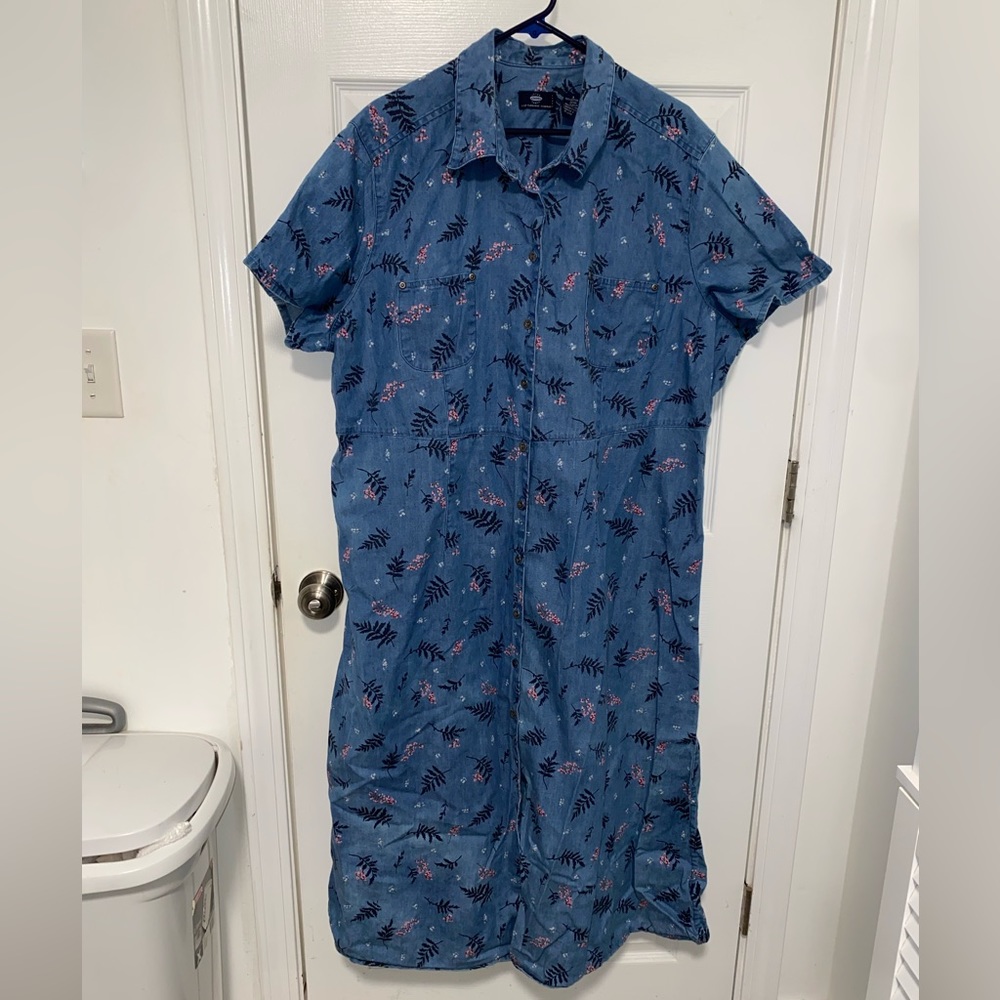 Crazy Horse Size 3 100% Cotton Plus Size Long Lightweight Denim Dress
